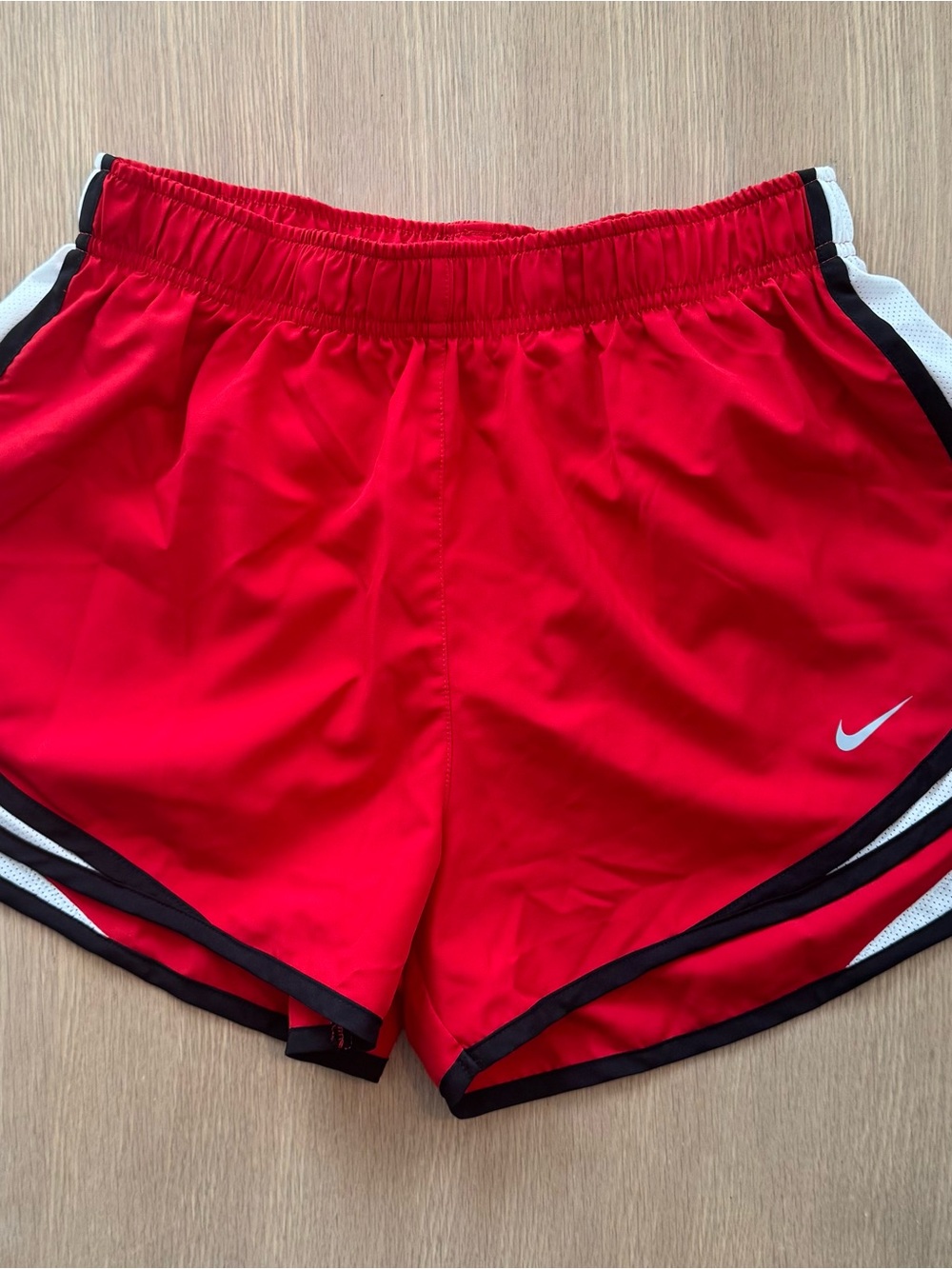 Nike Women’s Red Athletic Shorts with Black & White Trim